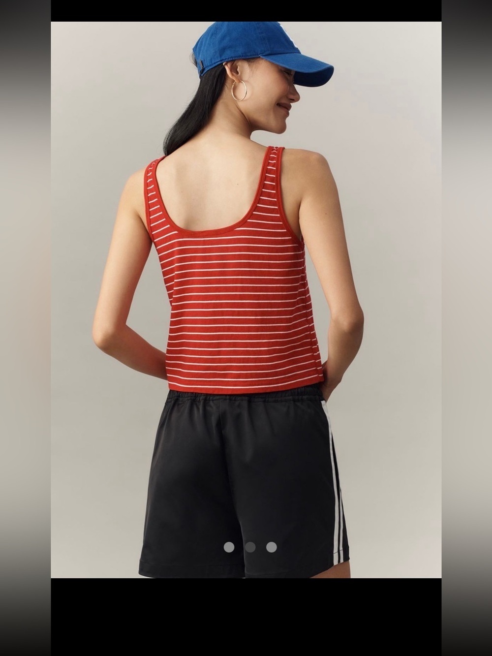 PILCRO ANTHROPOLOGIE SCOOP NECK STRIPED BUTTON FRONT TANK - Picture 2 of 11